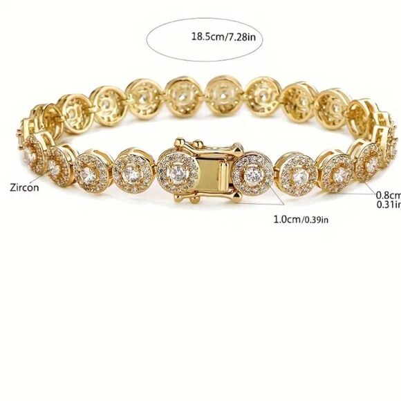 OVAL DIAMOND TENNIS SILVER BRACELET - Picture 2 of 3